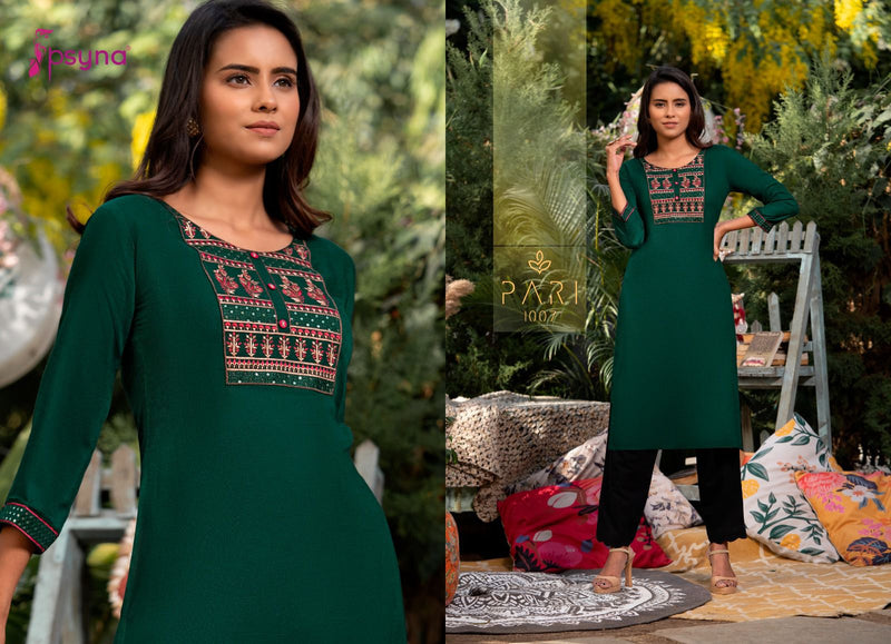 Psyna Pari Vol 10 Rayon Printed Fancy Daily Wear Kurti