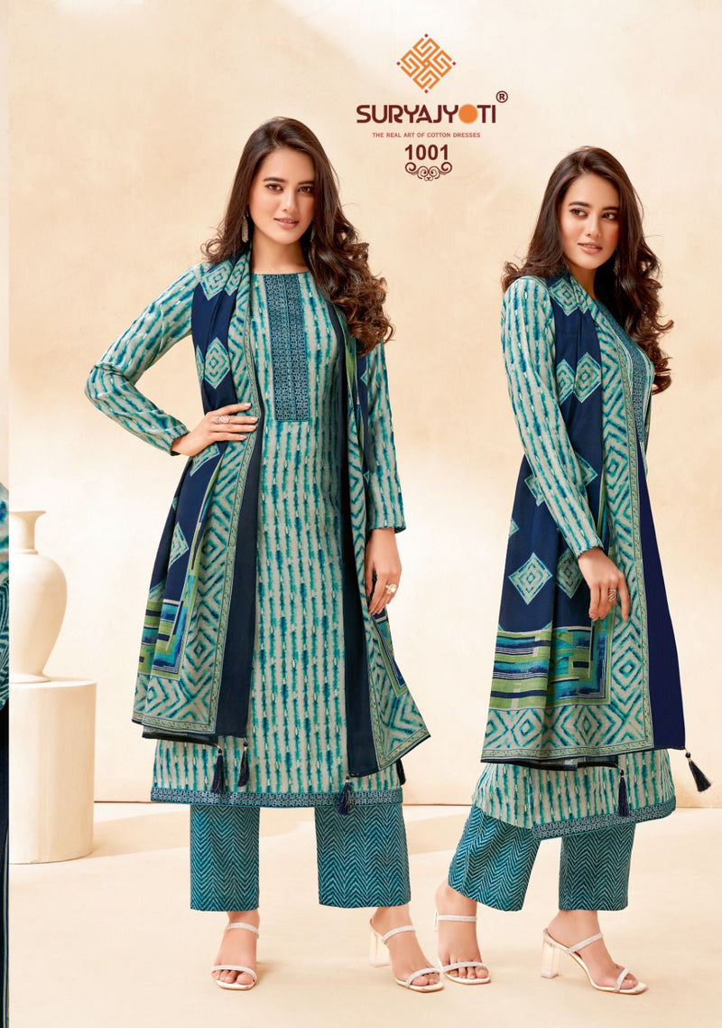 Suryajyoti Pari Vol 1 Modal Silk Foil Prints With Embroidery Work Suits