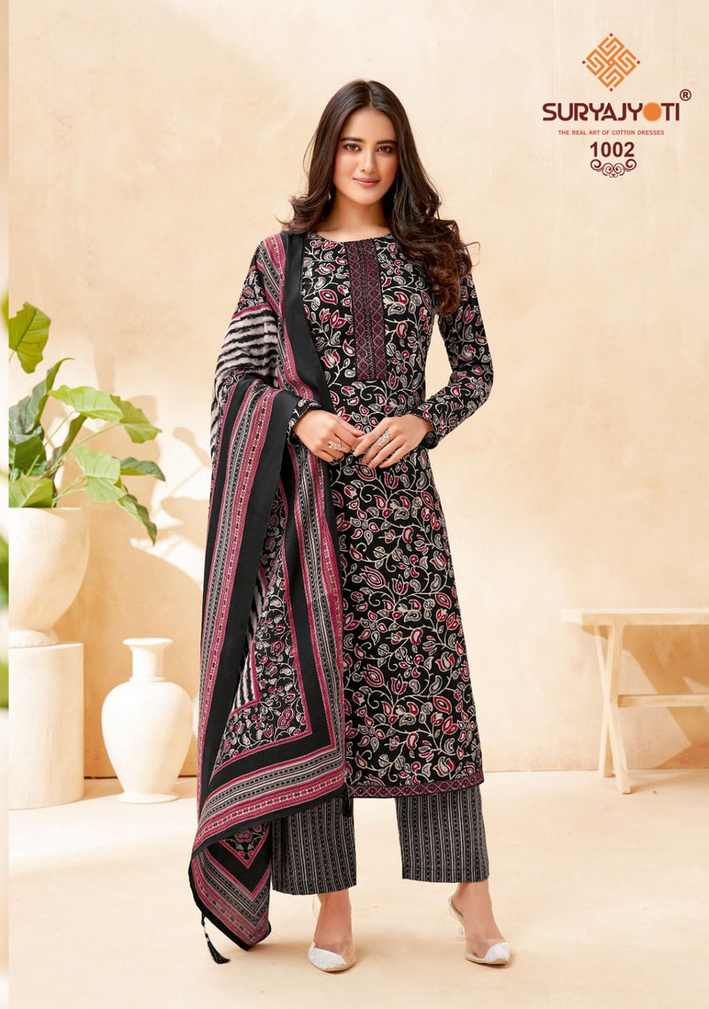 Suryajyoti Pari Vol 1 Modal Silk Foil Prints With Embroidery Work Suits