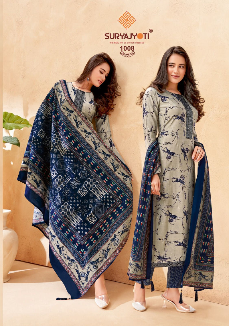Suryajyoti Pari Vol 1 Modal Silk Foil Prints With Embroidery Work Suits