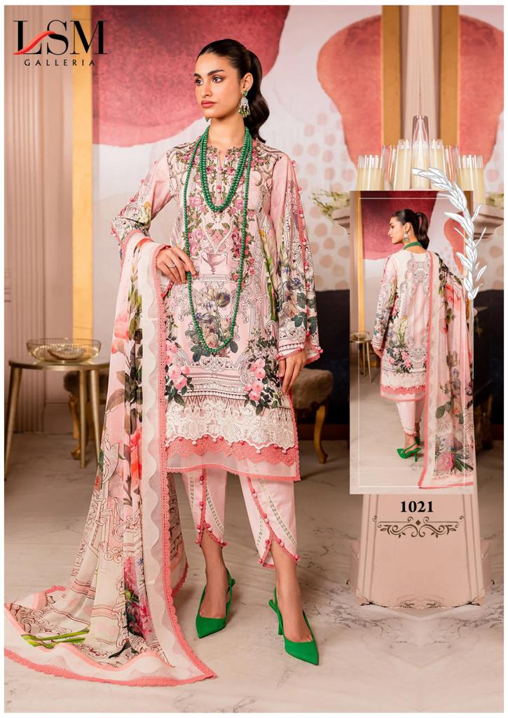 Lsm Galleria Brand Parian Dream Vol 3 Lawn Cotton Designer Salwar Kameez