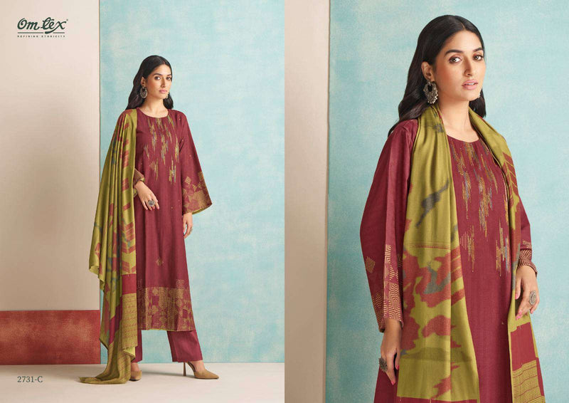 Omtex Parisha Pashmina With Embroidery Handwork Winter Suit Collection
