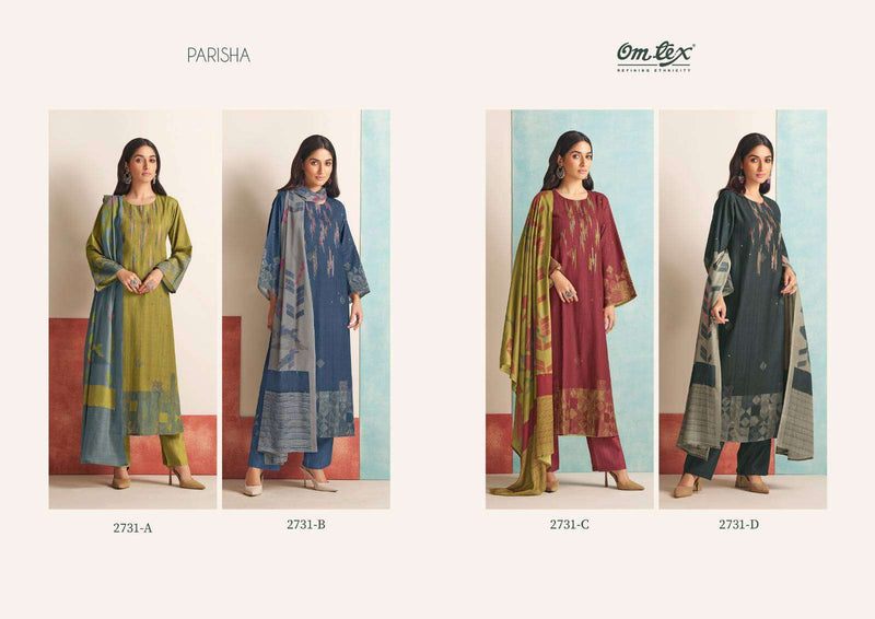Omtex Parisha Pashmina With Embroidery Handwork Winter Suit Collection