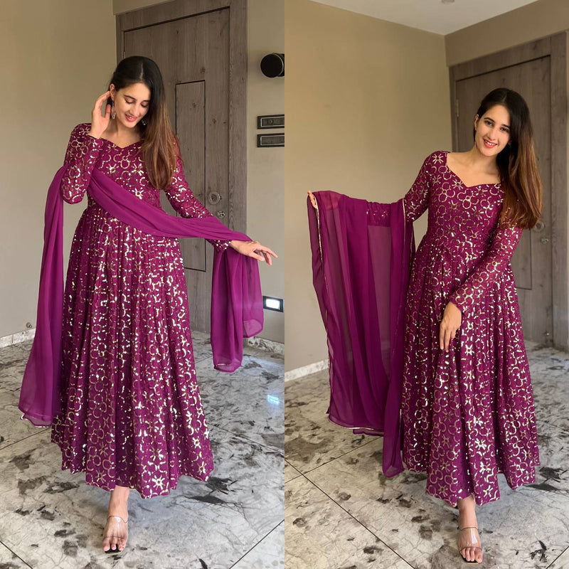 Mf Party Wear Collection Georgette With Embroidery Designer Suits