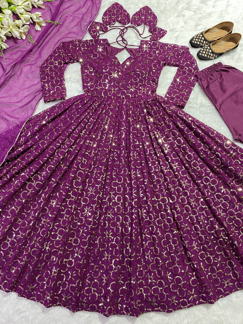 Mf Party Wear Collection Georgette With Embroidery Designer Suits