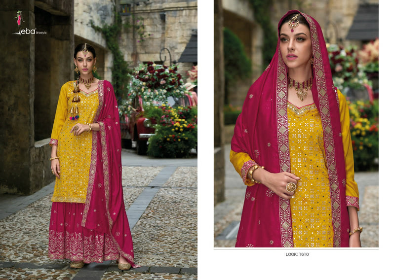 Eba Lifestyle Parul Silk With Embroidery Heavy Designer Suits
