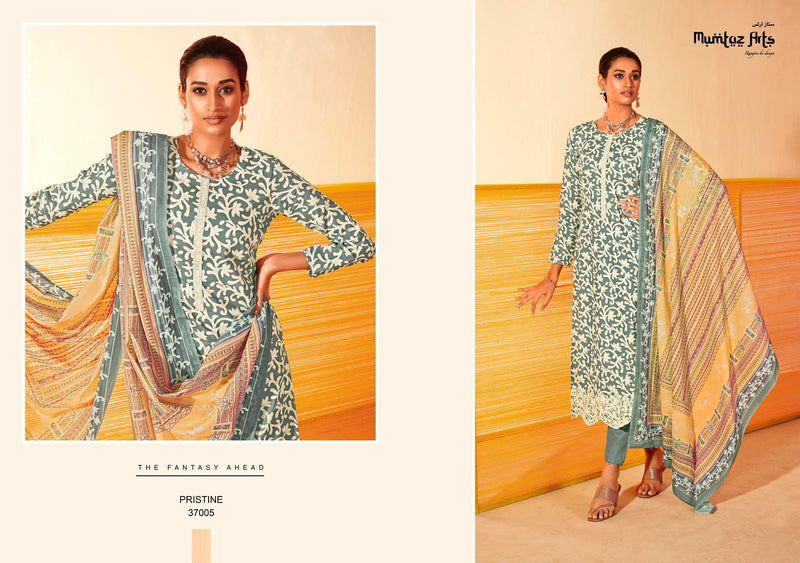Mumtaz Arts Pastels Lawn Cotton Digital Print With Fancy Embroidery Work Suits