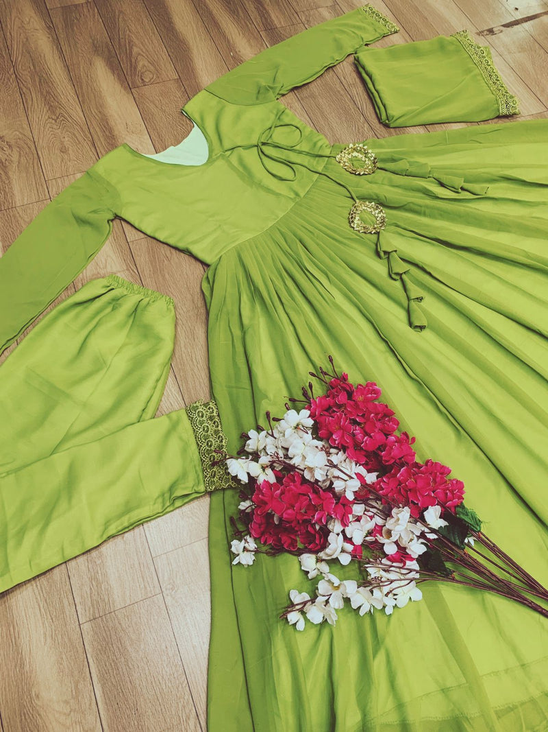 Pc D No 235 Georgette With Heavy Look Anarkali Gown With Dupatta