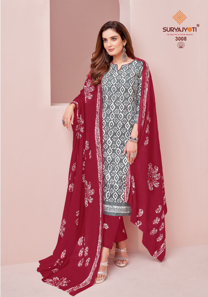 Suryajyoti Pehnava Vol 3 Cambric Cotton Batik Designer Print Suits
