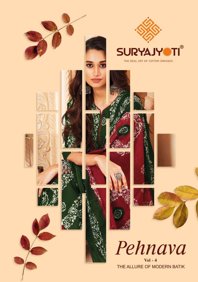 Suryajyoti Pehnava Vol 4 Cotton Cmbric Classic Look Designer Readymade Suits