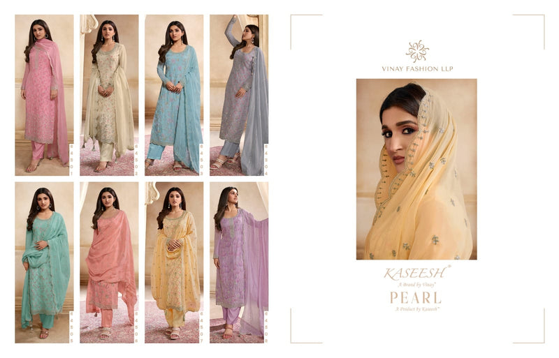 Vinay Fashion Kaseesh Pearl Organza Heavy Embroidery Designer Suits