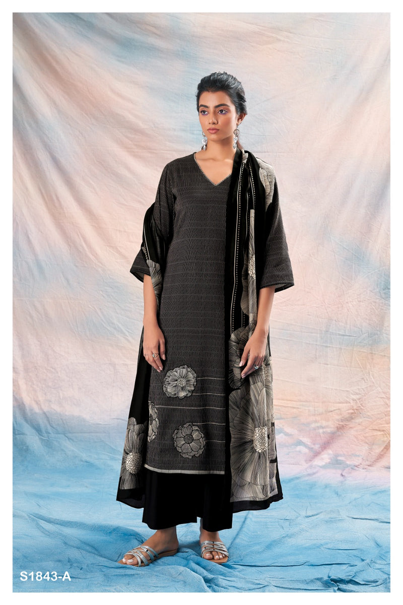 Ganga Phoenix 1843 Cotton Silk Printed With Embroidery And Swarovski Work Suits