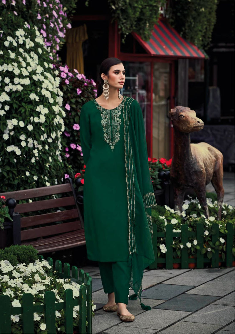 Kalki Fashion Phool Vol 3 Viscose Silk Hand Work Designer Style Kurti Pant & Dupatta Set