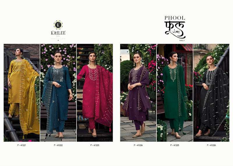 Kalki Fashion Phool Vol 3 Viscose Silk Hand Work Designer Style Kurti Pant & Dupatta Set