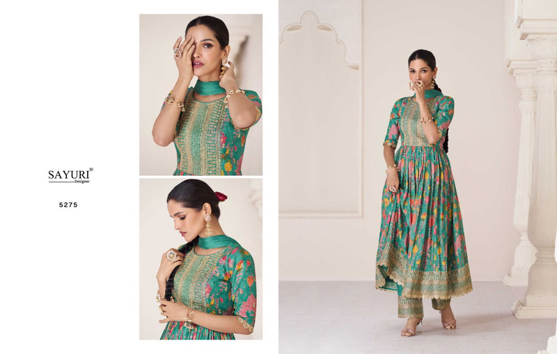 Sayuri Designer Phulaari Organza Silk Beautiful Designer Ready Made Long Gown Style Suits