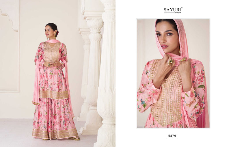 Sayuri Designer Phulaari Organza Silk Beautiful Designer Ready Made Long Gown Style Suits