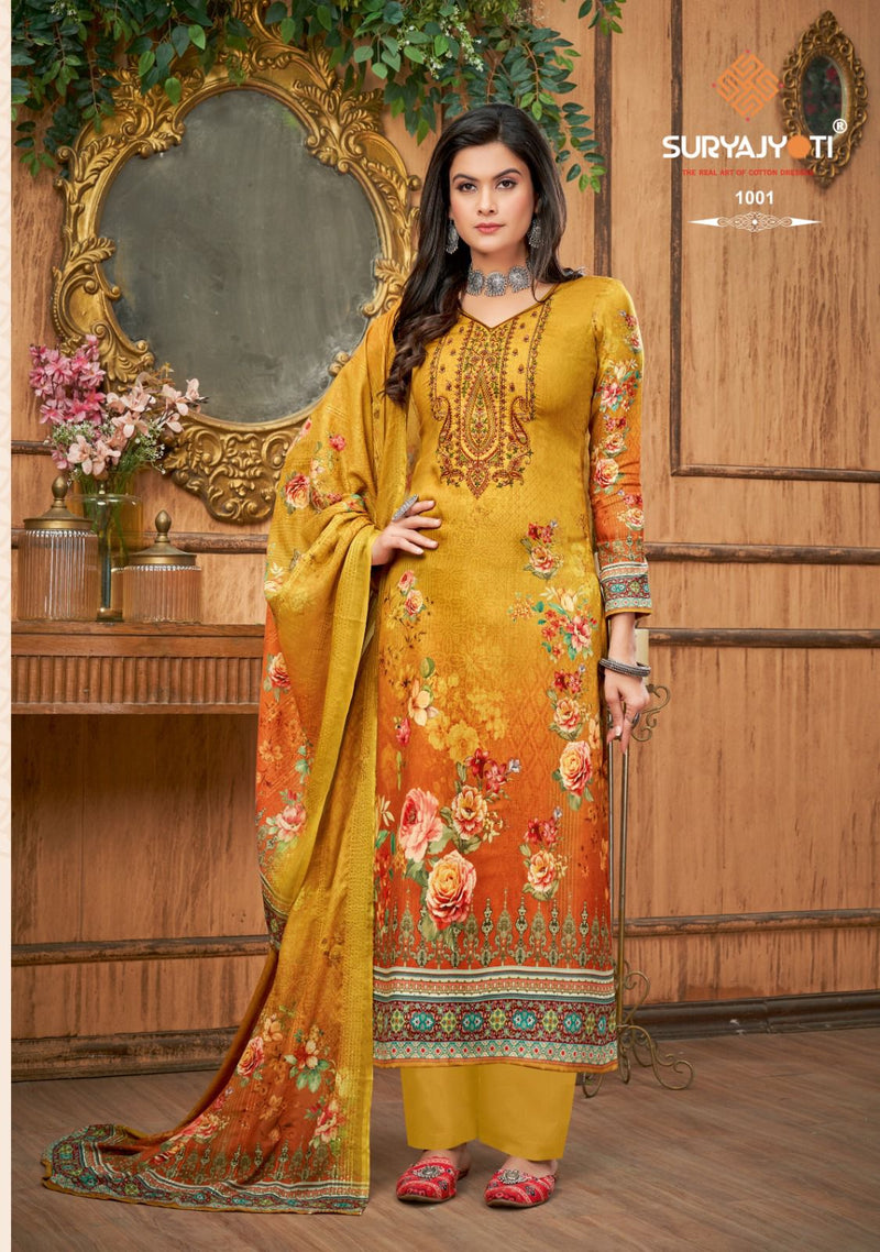 Suryajyoti Pihu Vol 1 Jam Satin Digital Print With Fancy Swaroski Work Suits