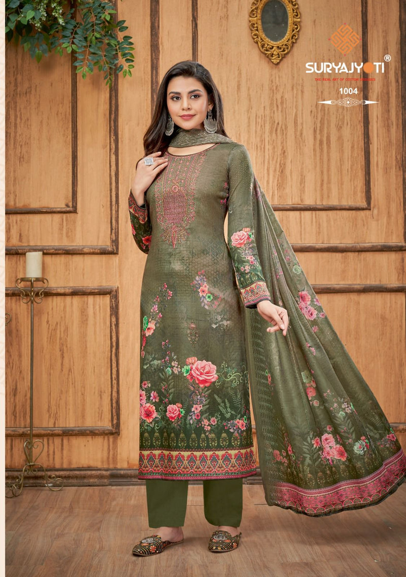 Suryajyoti Pihu Vol 1 Jam Satin Digital Print With Fancy Swaroski Work Suits