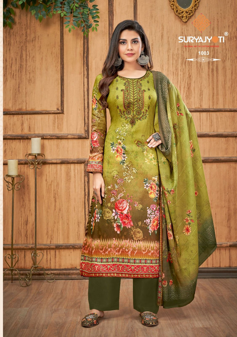 Suryajyoti Pihu Vol 1 Jam Satin Digital Print With Fancy Swaroski Work Suits