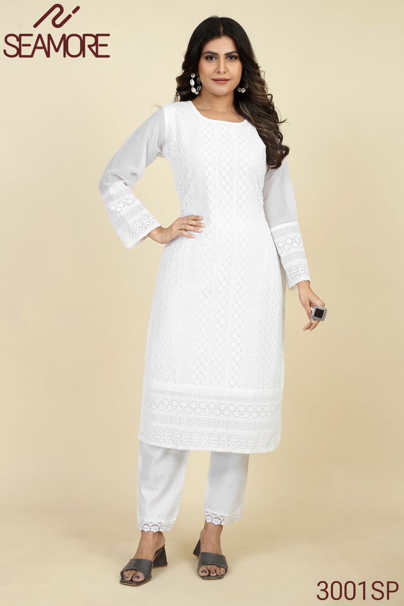 Seamore Pink Palak Vol 1 Georgette Fancy Lakhnavi Readymade Kurti Collection