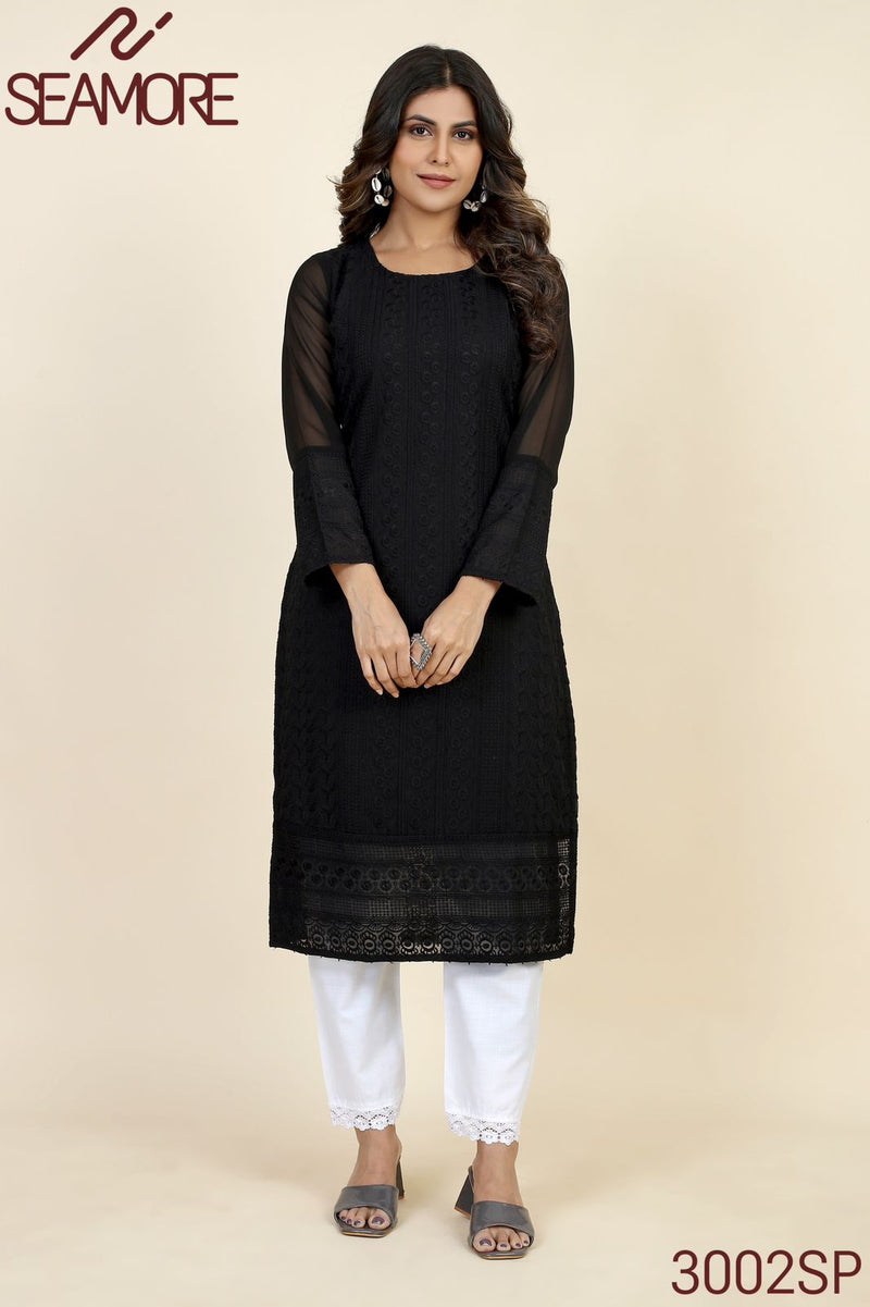 Seamore Pink Palak Vol 1 Georgette Fancy Lakhnavi Readymade Kurti Collection