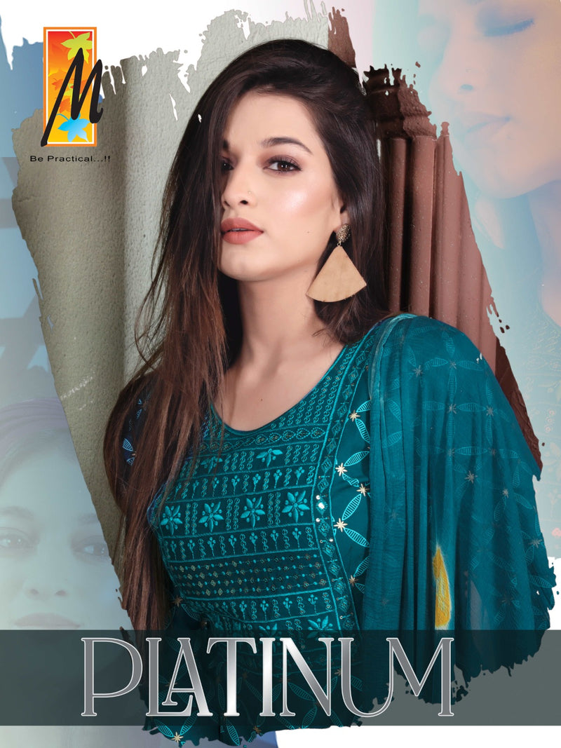 Master Platinum Rayon Foil Prints With Fancy Designer Kurti Combo