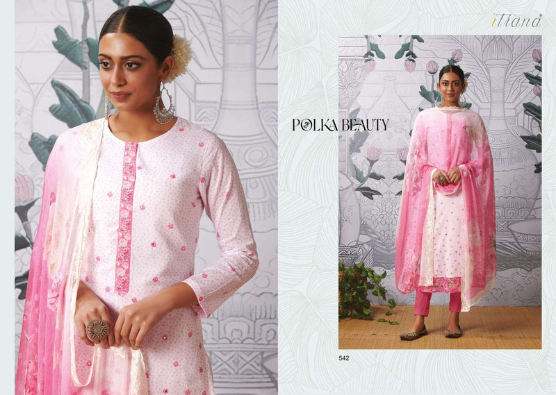 Itrana Polka Beauty Cotton Digital Prints With Fancy Mirror Work Suits