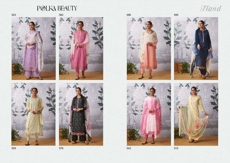 Itrana Polka Beauty Cotton Digital Prints With Fancy Mirror Work Suits