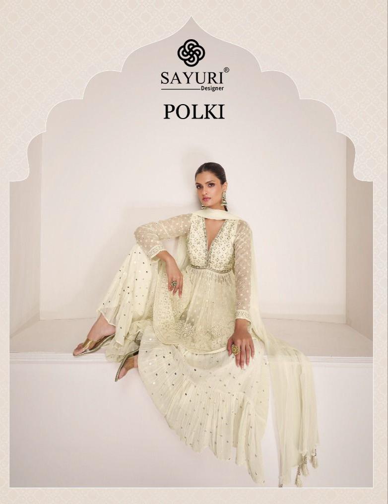 Sayuri Designer Polki Georgette Designer Fancy Wedding Wear Suit
