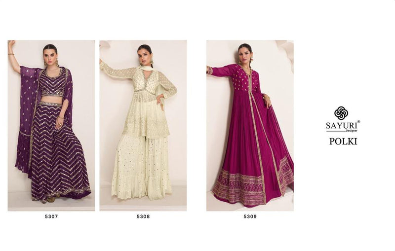 Sayuri Designer Polki Georgette Designer Fancy Wedding Wear Suit