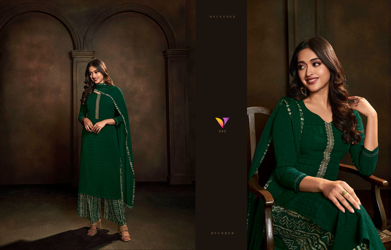 Vatsam Polo Plus Rayon Embroidery Work Kurti With Plazzo & Dupatta Set