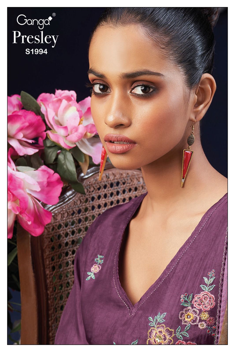 Ganga Presley 1994 Silk With Embroidery Fancy Salwar Suits