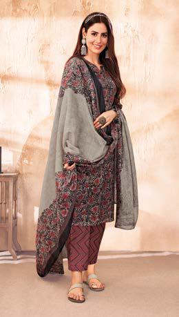 Suryajyoti Preyasi Vol 5 Cambric Cotton Jaipuri Print Kurti Bottom & Dupatta