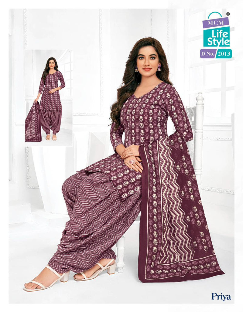 Mcm Lifestyle Priya Vol 20 Cambric Cotton Printed Ready Made Patiyala Suits