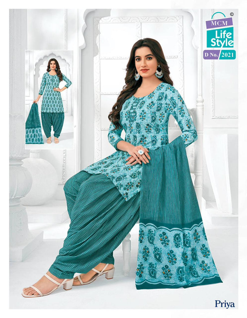 Mcm Lifestyle Priya Vol 20 Cambric Cotton Printed Ready Made Patiyala Suits