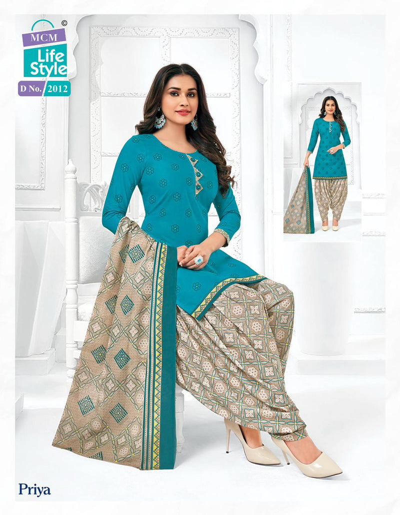 Mcm Lifestyle Priya Vol 20 Cambric Cotton Printed Ready Made Patiyala Suits