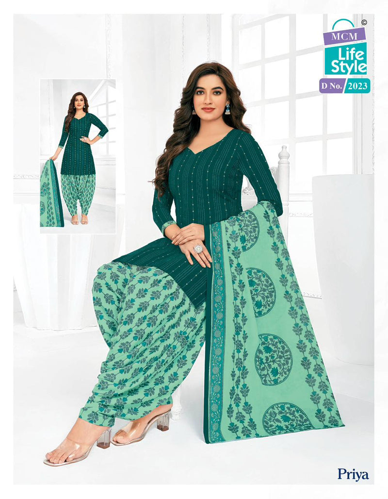 Mcm Lifestyle Priya Vol 20 Cambric Cotton Printed Ready Made Patiyala Suits