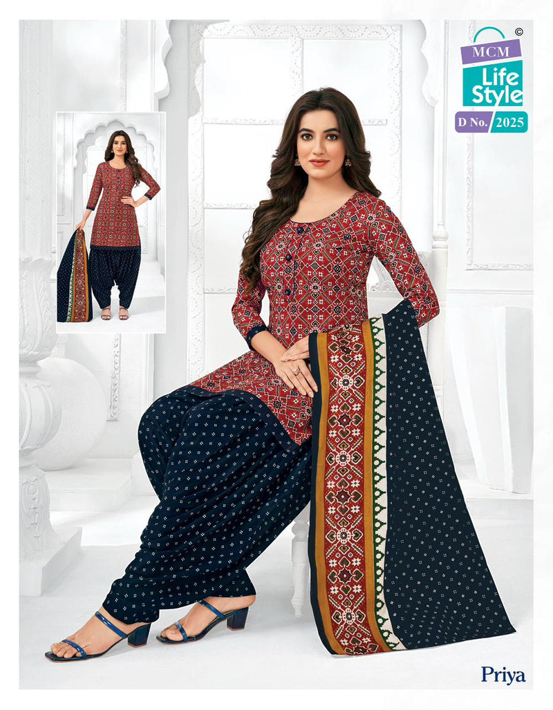 Mcm Lifestyle Priya Vol 20 Cambric Cotton Printed Ready Made Patiyala Suits