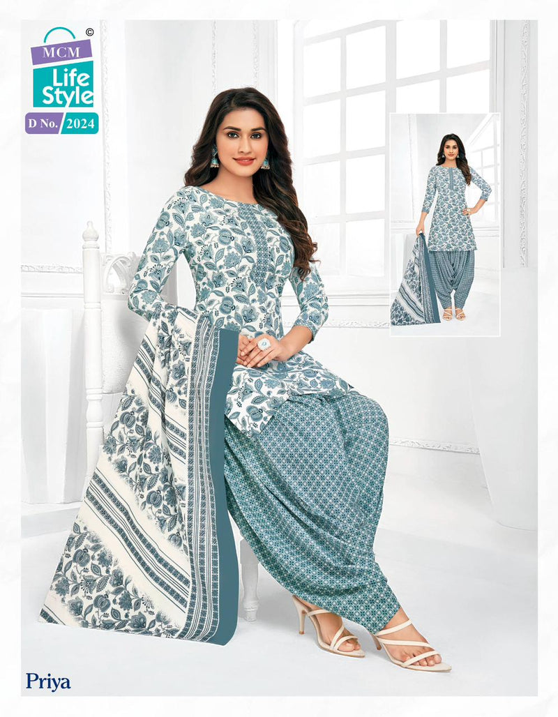 Mcm Lifestyle Priya Vol 20 Cambric Cotton Printed Ready Made Patiyala Suits