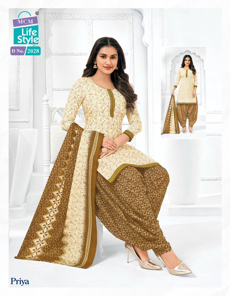 Mcm Lifestyle Priya Vol 20 Cambric Cotton Printed Ready Made Patiyala Suits