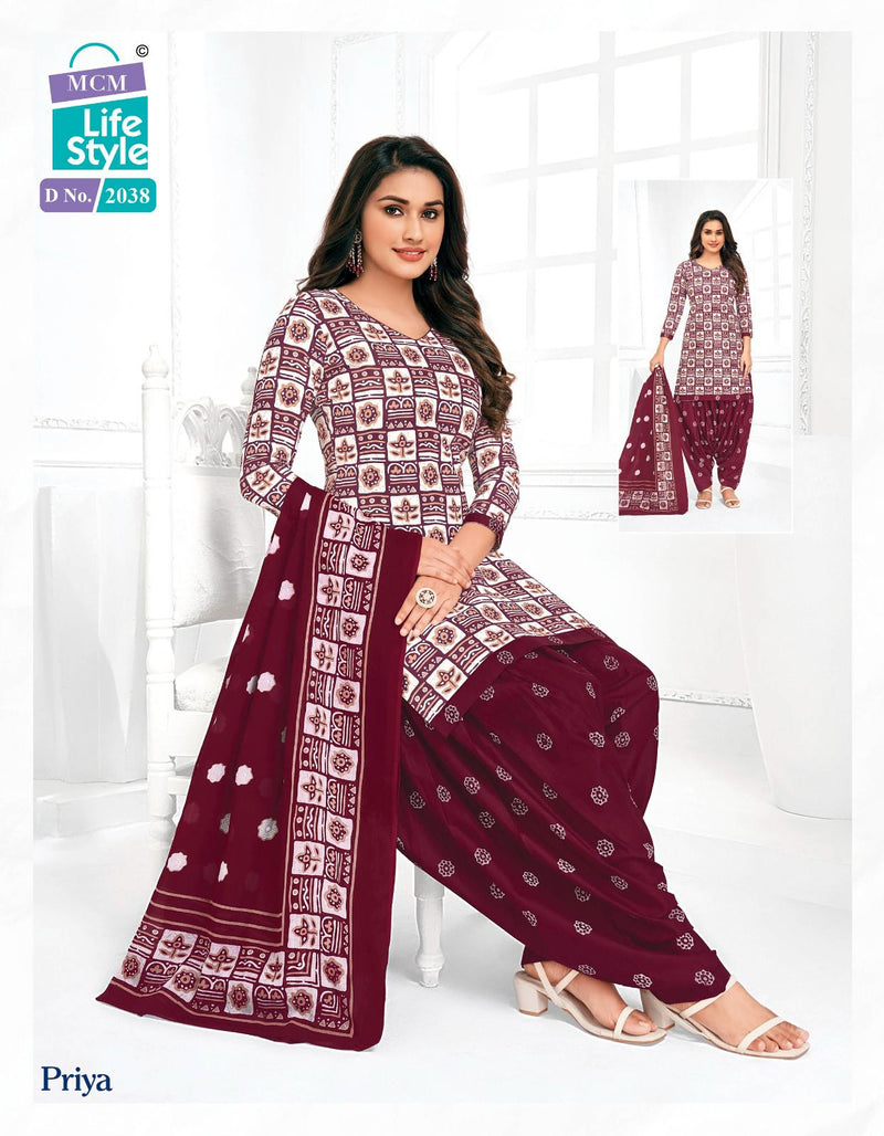 Mcm Lifestyle Priya Vol 20 Cambric Cotton Printed Ready Made Patiyala Suits