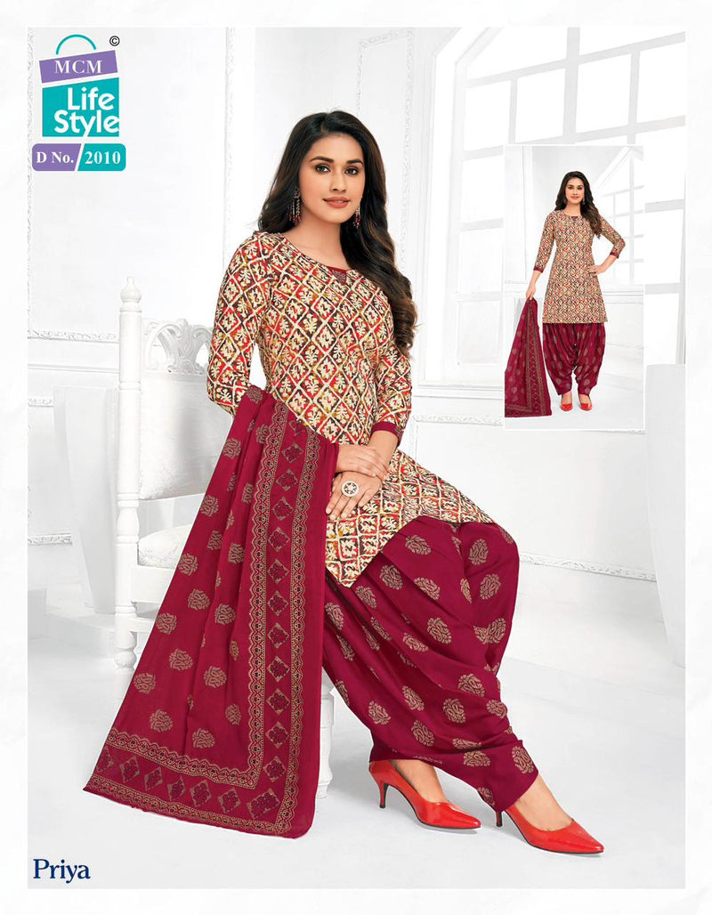 Mcm Lifestyle Priya Vol 20 Cambric Cotton Printed Ready Made Patiyala Suits