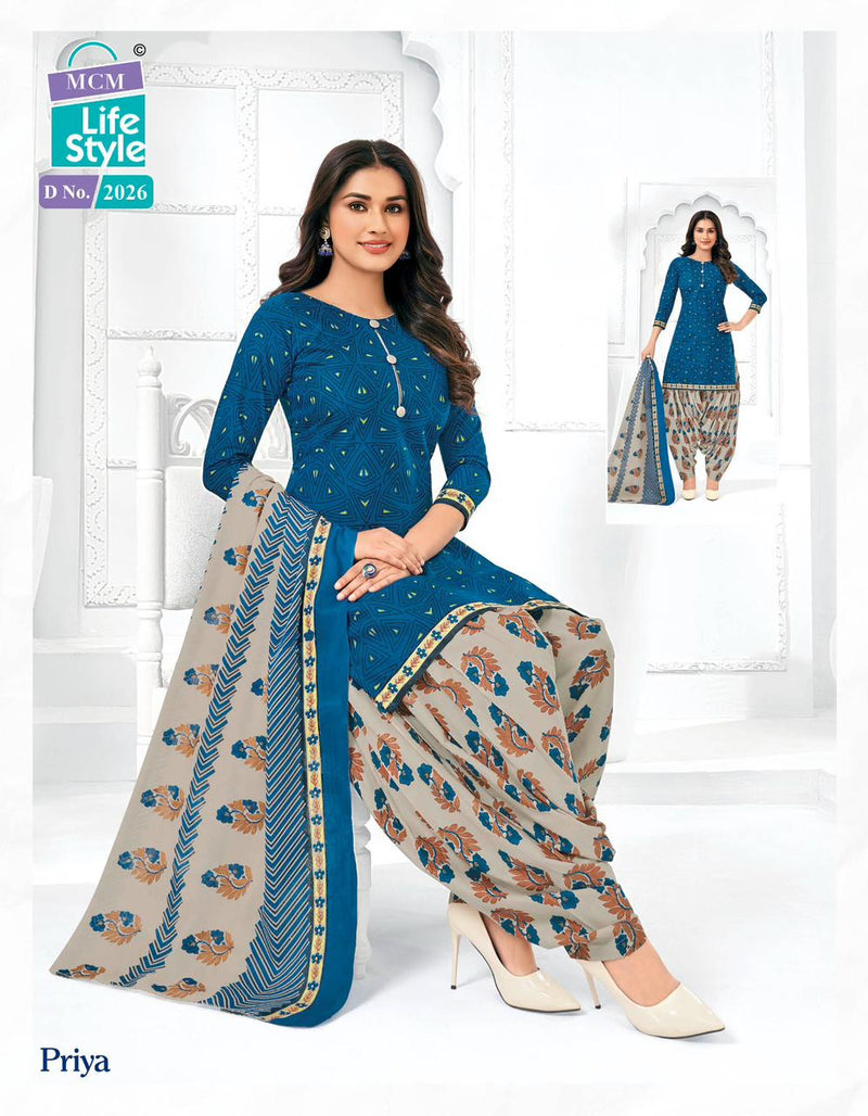 Mcm Lifestyle Priya Vol 20 Cambric Cotton Printed Ready Made Patiyala Suits