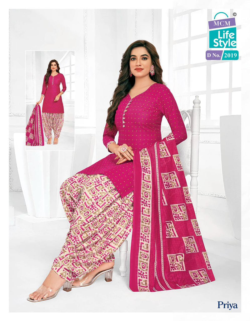 Mcm Lifestyle Priya Vol 20 Cambric Cotton Printed Ready Made Patiyala Suits