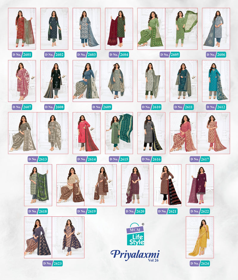 Mcm Lifestyle Priyalaxmi Vol 26 Cotton Printed Unstitched Salwar Suits