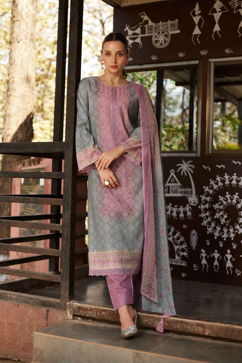PRM Trendz Nafisha Muslin Silk Digital Print With Heavy Fancy Work Casual Salwar Suit