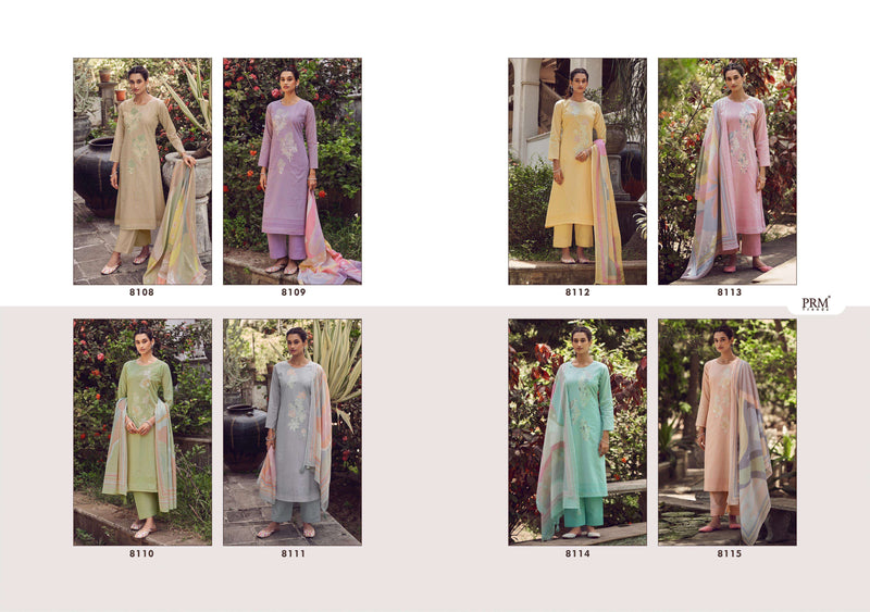 PRM Trendz  Zaahira Lawn Cotton Lines Petting With Fancy Work With Digital Print Suit