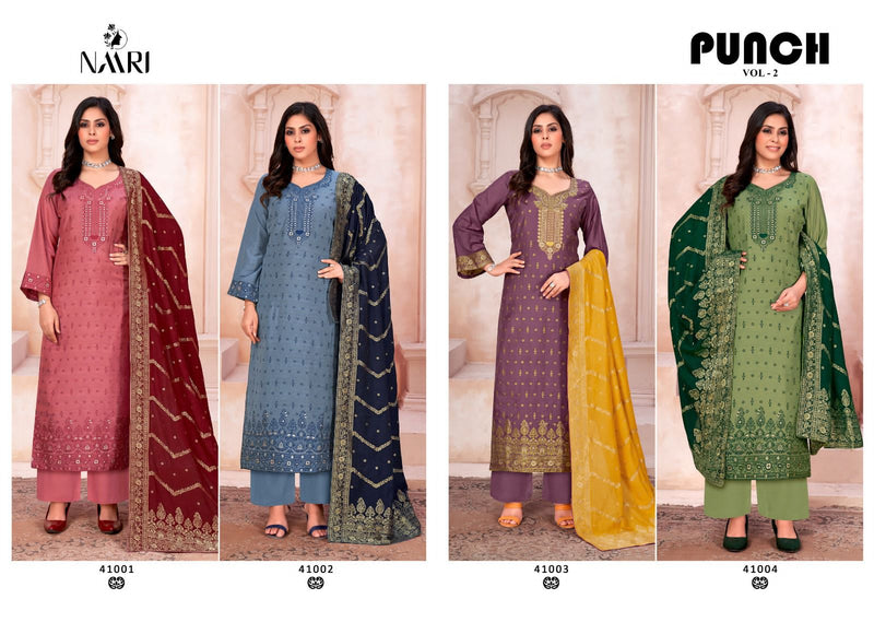 Naari Punch Vol 2 Jacquard Embroidery Designer Suits Collections