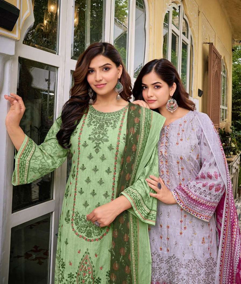 Pakiza Prints Laaibaah Vol 37 Lawn Cotton Heavy Kashmiri Neck Panel Embroidered Borer Work Salwar Suit