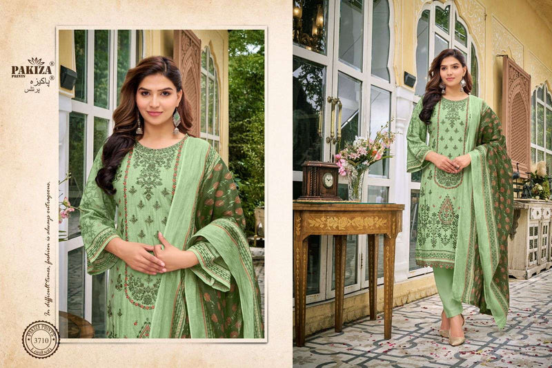 Pakiza Prints Laaibaah Vol 37 Lawn Cotton Heavy Kashmiri Neck Panel Embroidered Borer Work Salwar Suit